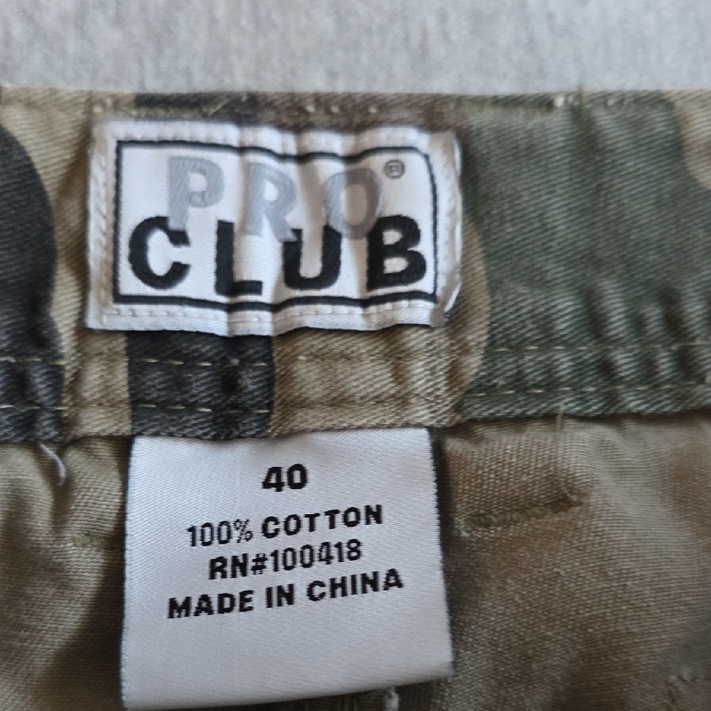 Pro Club Men's Camo Cargo Shorts - Green Camouflage - Picture 2 of 5